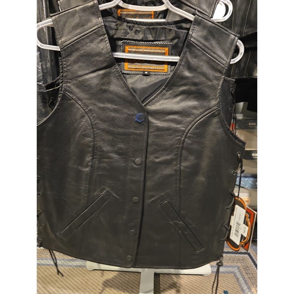 Daniel Smart DS266 Womens Black Motorcycle Vest Medium